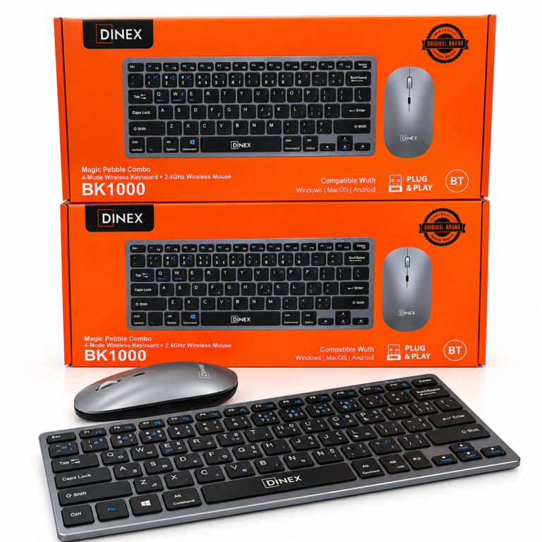 DINEX BK1000 Clavier (AZERTY) et Souris sans fil 2.4 Ghz et Bluetooth Haute Qualité